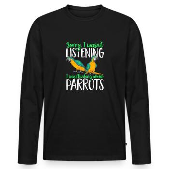 Yellow-breasted Macaw Parrot Blue And Yellow Macaw - Men's Premium Organic Long Sleeve Shirt - black - Front - Nico (187cm)
