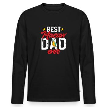 Yellow-breasted Macaw Parrot Blue And Yellow Macaw - Men's Premium Organic Long Sleeve Shirt - black - Front - Nico (187cm)