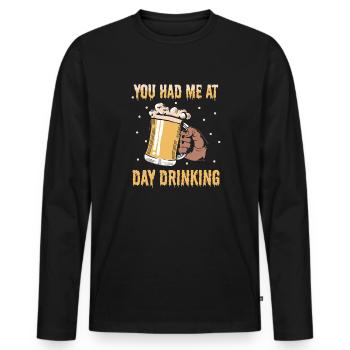 Sie Hatten Mich Bei Day Drinking Retro Beach - Männer Premium Bio Langarmshirt - Schwarz - Vorne - Nico (187cm)