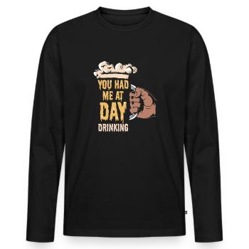 Sie Hatten Mich Bei Day Drinking Retro Beach - Männer Premium Bio Langarmshirt - Schwarz - Vorne - Nico (187cm)