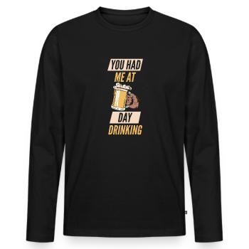 Sie Hatten Mich Bei Day Drinking Retro Beach - Männer Premium Bio Langarmshirt - Schwarz - Vorne - Nico (187cm)
