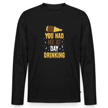 Sie Hatten Mich Bei Day Drinking Retro Beach - Männer Premium Bio Langarmshirt - Schwarz - Vorne - Nico (187cm)