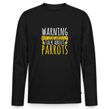 Yellow-breasted Macaw Parrot Blue And Yellow Macaw - Men's Premium Organic Long Sleeve Shirt - black - Front - Nico (187cm)