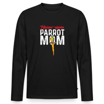 Yellow-breasted Macaw Parrot Blue And Yellow Macaw - Men's Premium Organic Long Sleeve Shirt - black - Front - Nico (187cm)