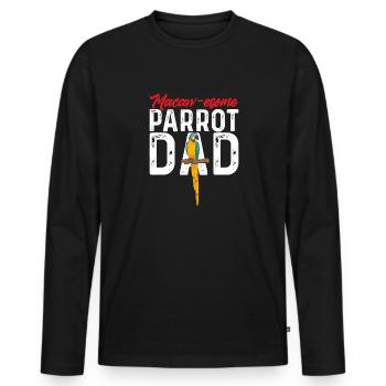 Yellow-breasted Macaw Parrot Blue And Yellow Macaw - Men's Premium Organic Long Sleeve Shirt - black - Front - Nico (187cm)