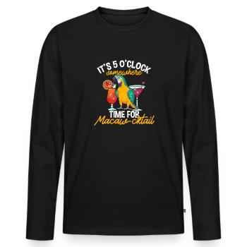 Gelbbrustara Papagei Blue And Yellow Macaw - Männer Premium Bio Langarmshirt - Schwarz - Vorne - Nico (187cm)