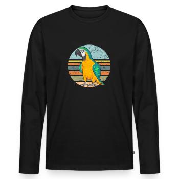 Yellow-breasted Macaw Parrot Blue And Yellow Macaw - Men's Premium Organic Long Sleeve Shirt - black - Front - Nico (187cm)