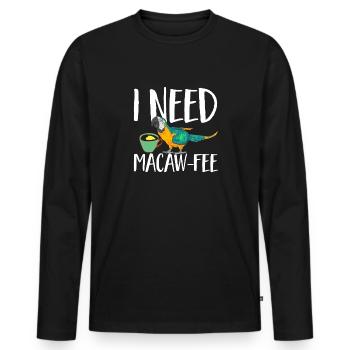 Gelbbrustara Papagei Blue And Yellow Macaw - Männer Premium Bio Langarmshirt - Schwarz - Vorne - Nico (187cm)