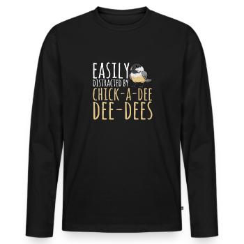 Observation des oiseaux mésanges - T-shirt manches longues Premium bio Homme - noir - Devant - Nico (187cm)