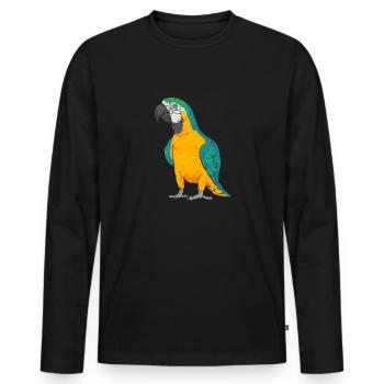 Yellow-breasted Macaw Parrot Blue And Yellow Macaw - Men's Premium Organic Long Sleeve Shirt - black - Front - Nico (187cm)