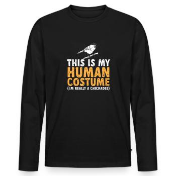 Observation des oiseaux mésanges - T-shirt manches longues Premium bio Homme - noir - Devant - Nico (187cm)