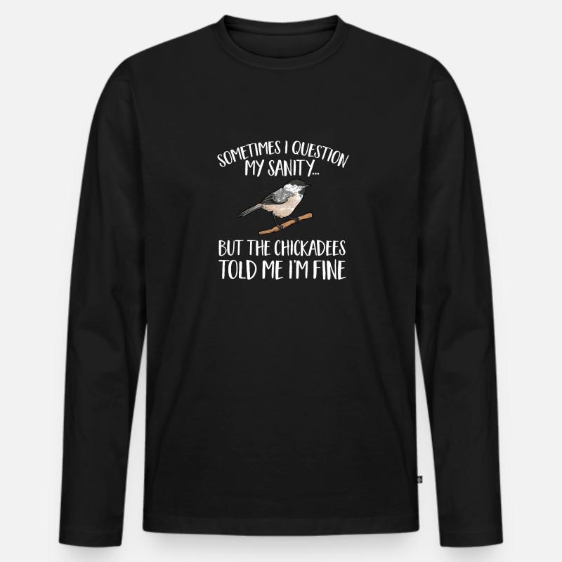 Meise Vogel Chickadee Vogelbeobachtung - Männer Premium Bio Langarmshirt - Schwarz