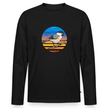 Observation des oiseaux mésanges - T-shirt manches longues Premium bio Homme - noir - Devant - Nico (187cm)