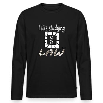 Faculté de droit Étudiant en droit Cadeau de la faculté de droit - T-shirt manches longues Premium bio Homme - noir - Devant - Nico (187cm)