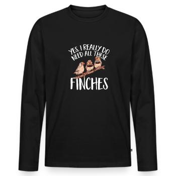 Zebrafinken Vogel Zebrafink - Männer Premium Bio Langarmshirt - Schwarz - Vorne - Nico (187cm)