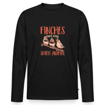 Zebrafinken Vogel Zebrafink - Männer Premium Bio Langarmshirt - Schwarz - Vorne - Nico (187cm)
