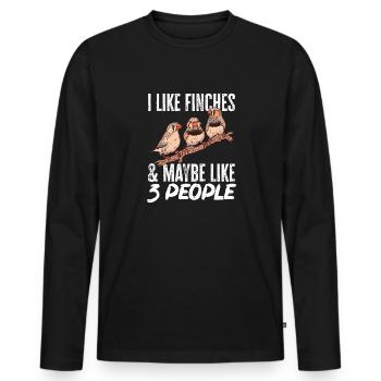 Zebra Finches Bird Zebra Finch - Men's Premium Organic Long Sleeve Shirt - black - Front - Nico (187cm)