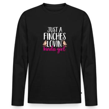 Zebra Finches Bird Zebra Finch - Men's Premium Organic Long Sleeve Shirt - black - Front - Nico (187cm)