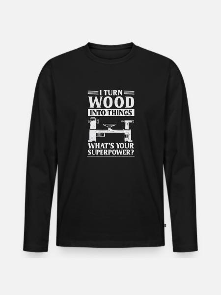 Turning Wood Lathe Lathe - Men's Premium Organic Long Sleeve Shirt - black