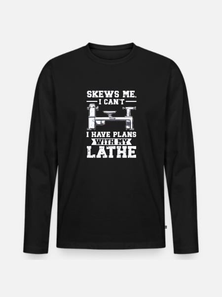 Turning Wood Lathe Lathe - Men's Premium Organic Long Sleeve Shirt - black
