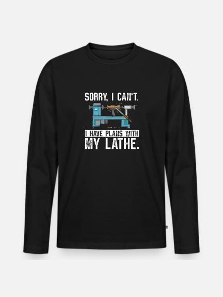 Turning Wood Lathe Lathe - Men's Premium Organic Long Sleeve Shirt - black