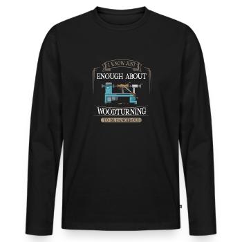 Turning Wood Lathe Lathe - Men's Premium Organic Long Sleeve Shirt - black - Front - Nico (187cm)
