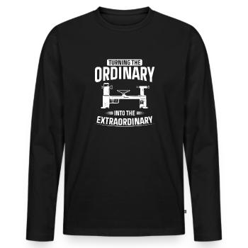 Woodturning Woodturning Wood Lathe Lathe - Men's Premium Organic Long Sleeve Shirt - black - Front - Nico (187cm)