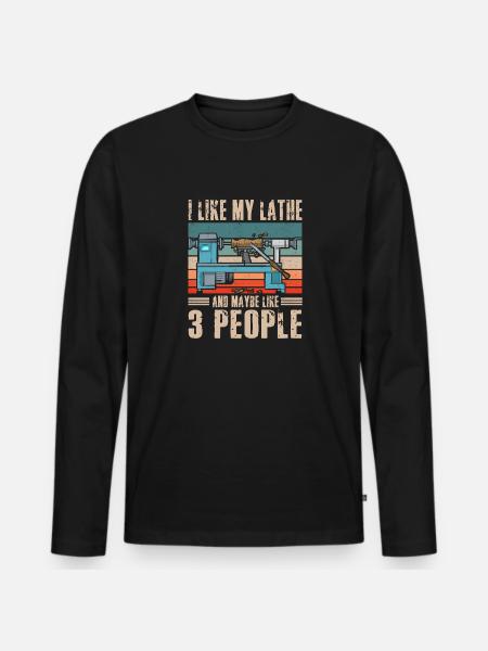 Turning Wood Lathe Lathe - Men's Premium Organic Long Sleeve Shirt - black