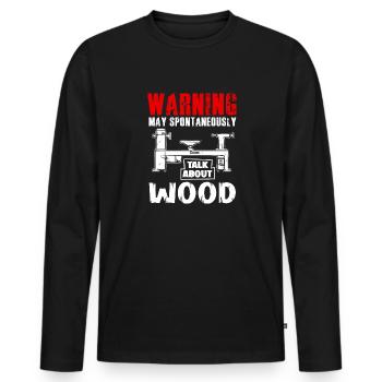 Woodturning Woodturning Wood Lathe Lathe - Men's Premium Organic Long Sleeve Shirt - black - Front - Nico (187cm)