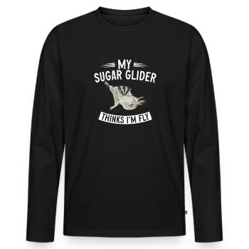 Short-headed glider Sugar Glider - Men's Premium Organic Long Sleeve Shirt - black - Front - Nico (187cm)