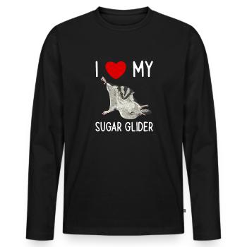 Short-headed glider Sugar Glider - Men's Premium Organic Long Sleeve Shirt - black - Front - Nico (187cm)