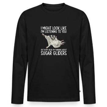 Short-headed glider Sugar Glider - Men's Premium Organic Long Sleeve Shirt - black - Front - Nico (187cm)