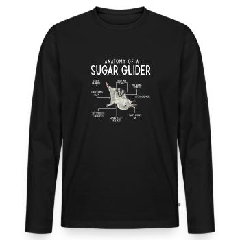 Short-headed glider Sugar Glider - Men's Premium Organic Long Sleeve Shirt - black - Front - Nico (187cm)