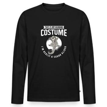 Short-headed glider Sugar Glider - Men's Premium Organic Long Sleeve Shirt - black - Front - Nico (187cm)