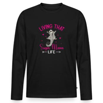 Planeur à tête courte Planeur à sucre - T-shirt manches longues Premium bio Homme - noir - Devant - Nico (187cm)