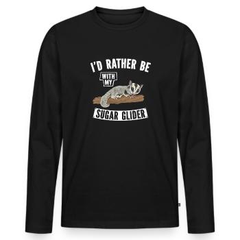 Short-headed glider Sugar Glider - Men's Premium Organic Long Sleeve Shirt - black - Front - Nico (187cm)