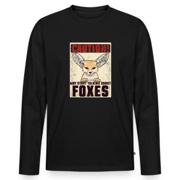 Fennek Fuchs Fennec Fox Wüstenfuchs - Männer Premium Bio Langarmshirt - Schwarz - Vorne - Nico (187cm)
