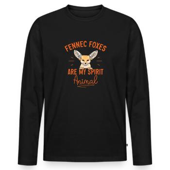 Fennek Fuchs Fennec Fox Wüstenfuchs - Männer Premium Bio Langarmshirt - Schwarz - Vorne - Nico (187cm)