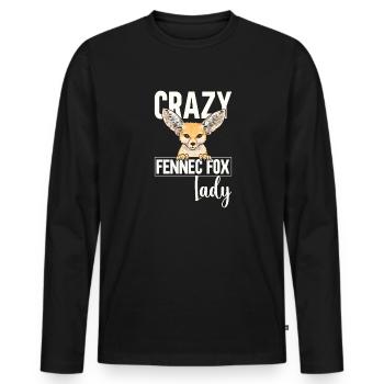 Fennek Fuchs Fennec Fox Wüstenfuchs - Männer Premium Bio Langarmshirt - Schwarz - Vorne - Nico (187cm)