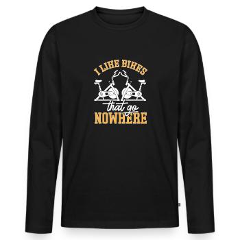 Indoor Cycling Bike Workout - Men's Premium Organic Long Sleeve Shirt - black - Front - Nico (187cm)