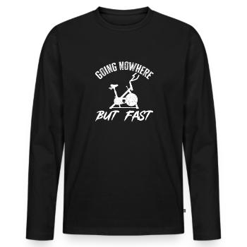 Indoor Cycling Bike Workout - Men's Premium Organic Long Sleeve Shirt - black - Front - Nico (187cm)