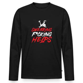 Indoor cycling bike workout - Men's Premium Organic Long Sleeve Shirt - black - Front - Nico (187cm)