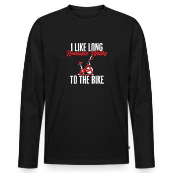 Indoor Cycling Bike Workout - Men's Premium Organic Long Sleeve Shirt - black - Front - Nico (187cm)