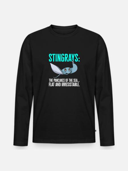 Stachelrochen Mantarochen Ozean Rochen - Männer Premium Bio Langarmshirt - Schwarz