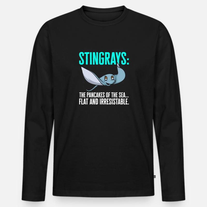Stachelrochen Mantarochen Ozean Rochen - Männer Premium Bio Langarmshirt - Schwarz