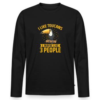 Toucan Bird Rainforest - Men's Premium Organic Long Sleeve Shirt - black - Front - Nico (187cm)