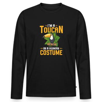Toucan Bird Rainforest - Men's Premium Organic Long Sleeve Shirt - black - Front - Nico (187cm)