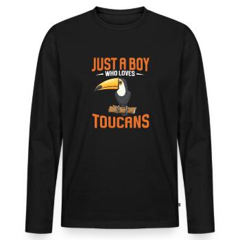 Toucan Bird Rainforest - Men's Premium Organic Long Sleeve Shirt - black - Front - Nico (187cm)
