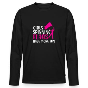 Girls flags have more fun - Männer Premium Bio Langarmshirt - Schwarz - Vorne - Nico (187cm)