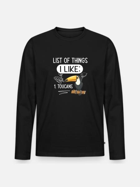 Toucan Bird Rainforest - Men's Premium Organic Long Sleeve Shirt - black